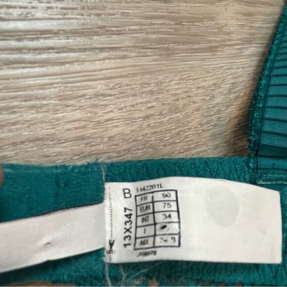 Simone Perele 3D Plunge Bra Baltic Blue lace underwired bra 34B - Picture 5 of 5